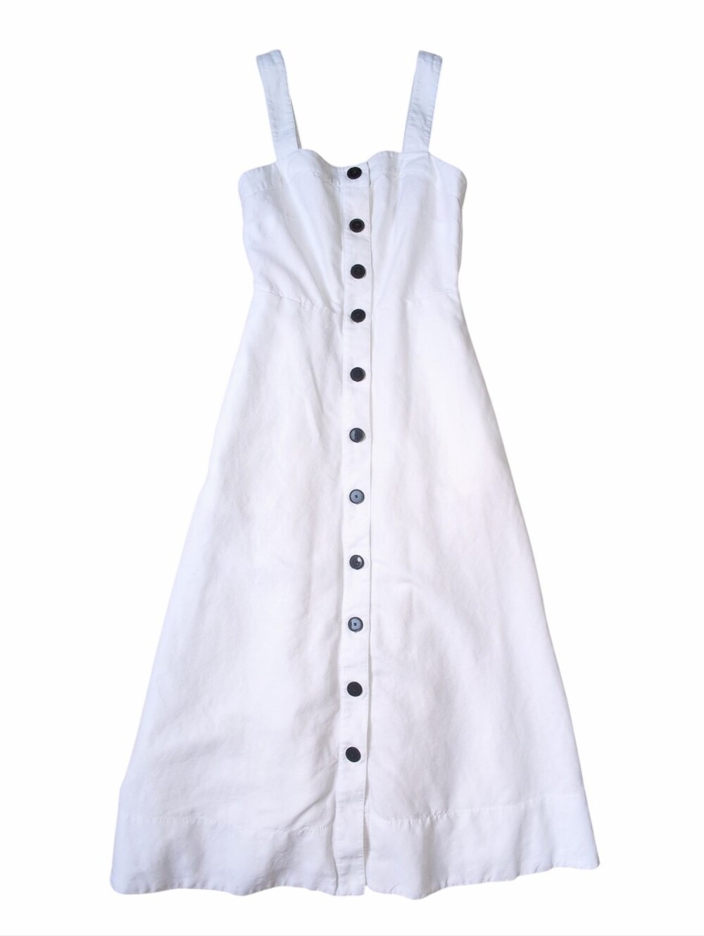 Kate Spade New York Button Front Linen Midi Dress Sleeveless Women's Size 00 - Picture 11 of 11